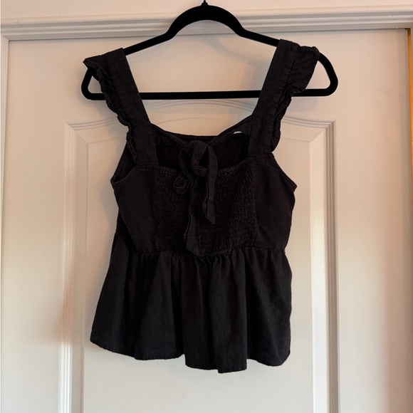 New Look Black Ruffle Strap Tank Top - Picture 2 of 3